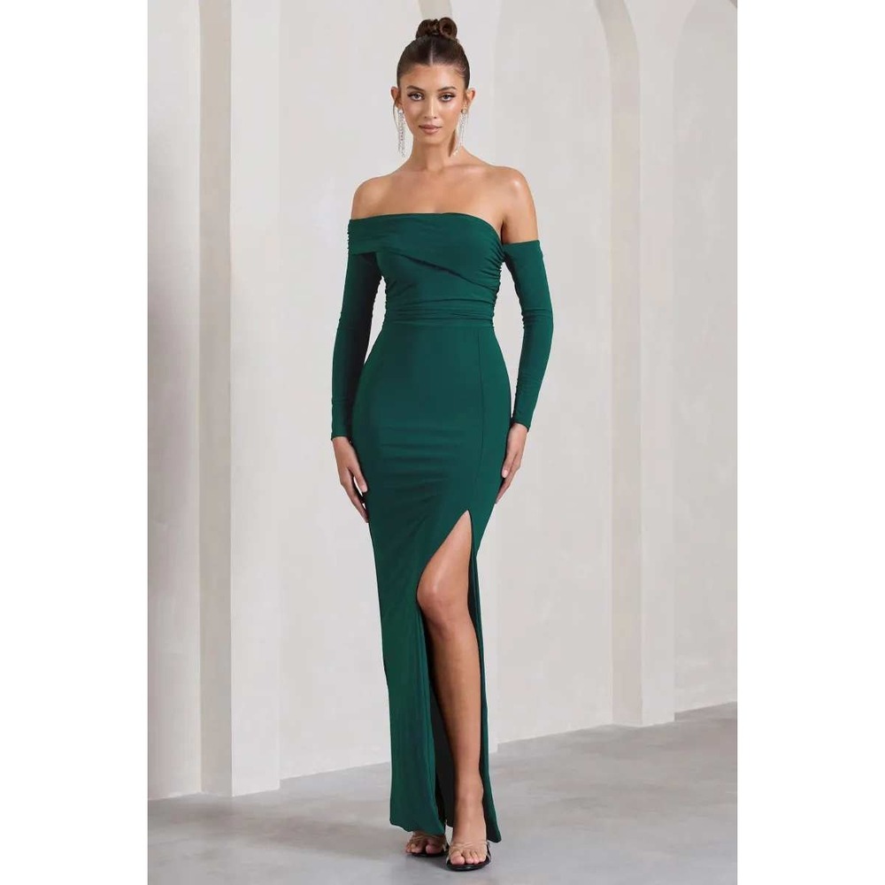 Club L London Green Long Sleeve Dress